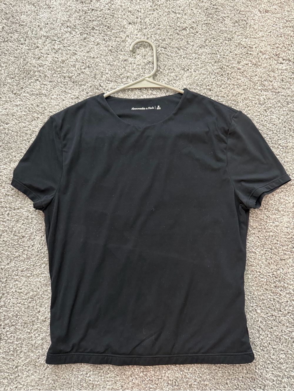Abercrombie & Fitch Black Short Sleeve Crew Tee in Black